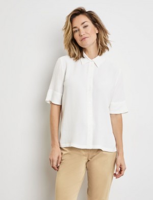 Gerry Weber Sustainable blouse with mid-length sleeves Bluse Hvite | TMIZ1779