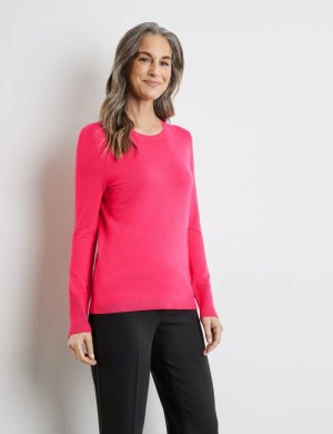 Gerry Weber Sustainable jumper with decorative buttons Strikkevarer Rosa | LDDF7021