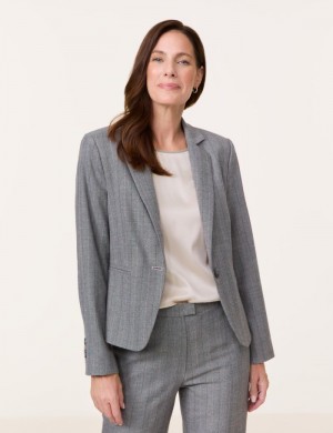 Gerry Weber Tailored blazer with pinstripes Blazere Grå | RWHJ2393