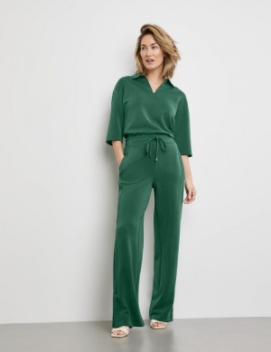 Gerry Weber Tracksuit bottoms with an elasticated waistband Bukser Grønn | FETI0935