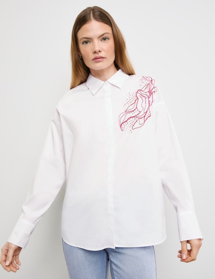 TAIFU 1/1-sleeve blouse Bluse Hvite | JVWL6013