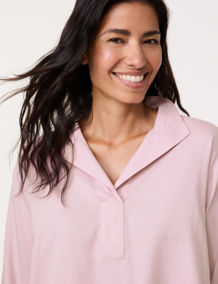 Gerry Weber 3/4 sleeve cotton blouse Bluse Rosa | DBUQ5188