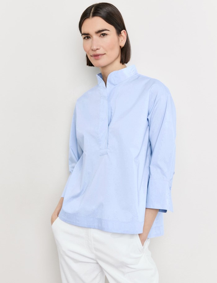 Gerry Weber 3/4-sleeve blouse made of sustainable cotton Bluse Blå | FORW5767