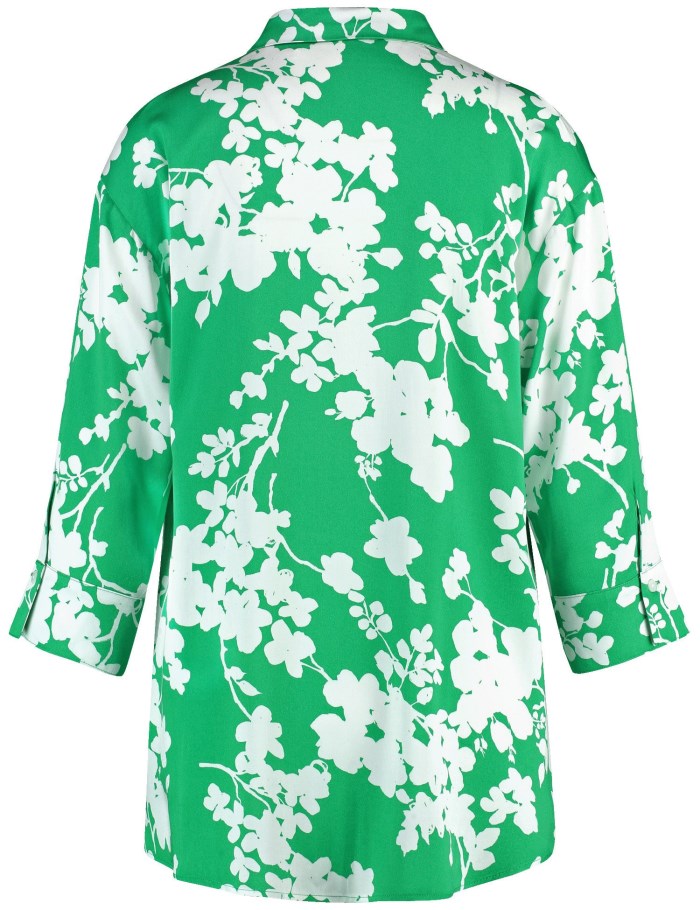 TAIFU 3/4-sleeve blouse with a floral print Bluse Grønn | CJON1424