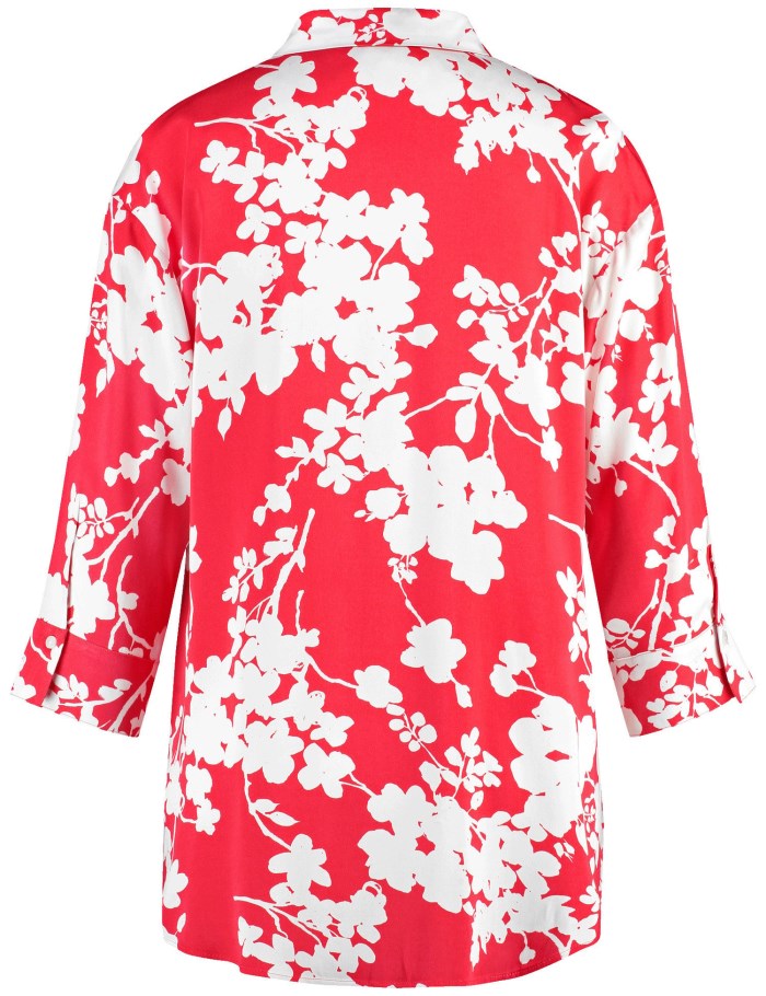 TAIFU 3/4-sleeve blouse with a floral print Bluse Rød | CELS5210