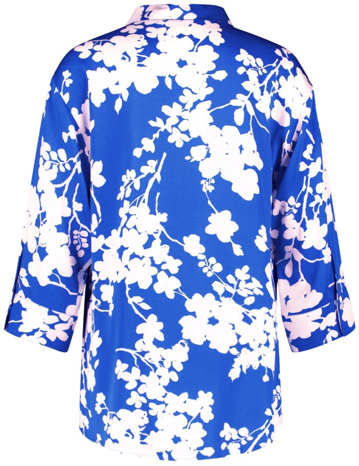 TAIFU 3/4-sleeve blouse with a floral print Bluse Blå | DHXL2200