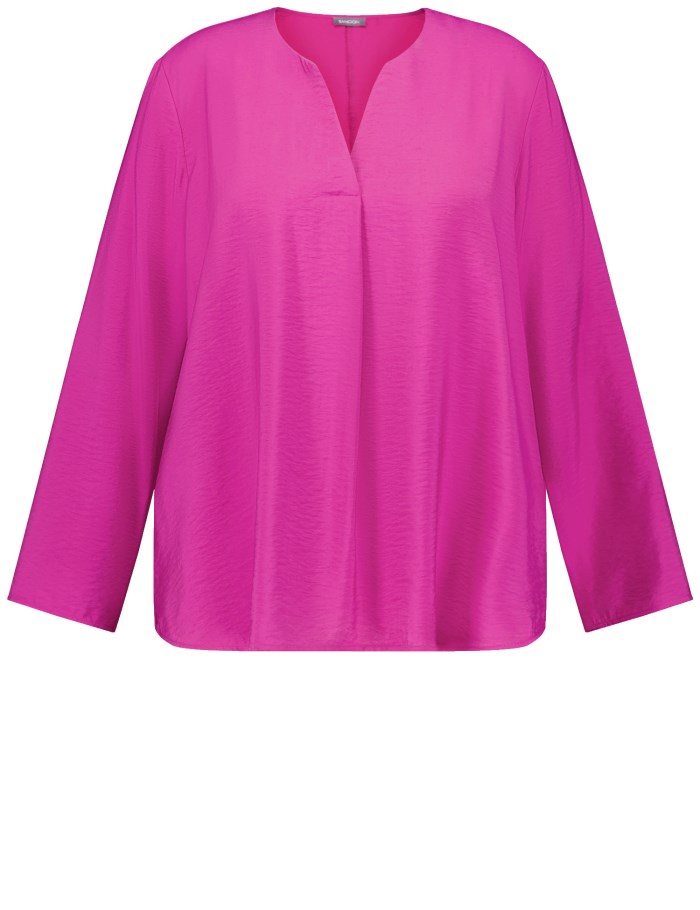 SAMOON 3/4-sleeve blouse with a subtle shimmer Bluse Rosa | WFXZ0300