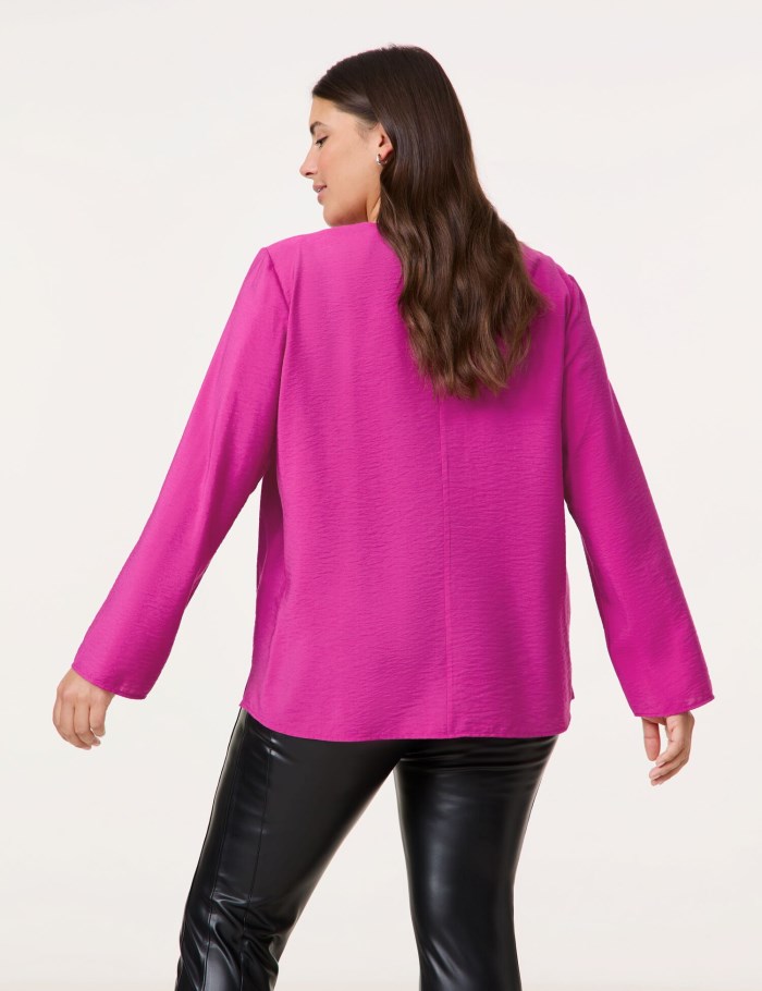 SAMOON 3/4-sleeve blouse with a subtle shimmer Bluse Rosa | WFXZ0300