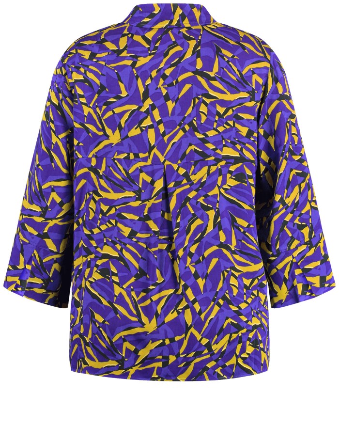 SAMOON 3/4-sleeve blouse with an all-over print Bluse Lilla | UCXB6559