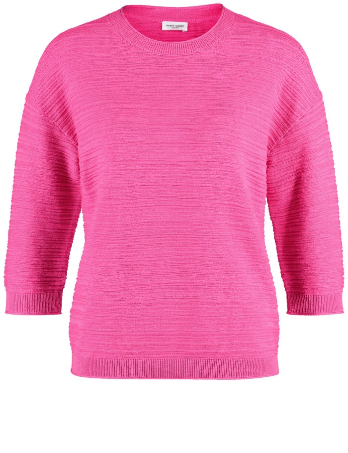 Gerry Weber 3/4-sleeve jumper made of cotton/linen Strikkevarer Rosa | IKRQ8217