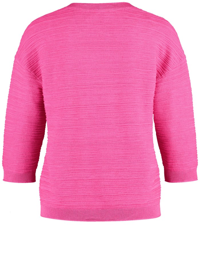 Gerry Weber 3/4-sleeve jumper made of cotton/linen Strikkevarer Rosa | IKRQ8217