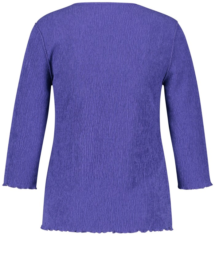 TAIFU 3/4-sleeve top in textured jersey T-skjorte Lilla | BXHR6071