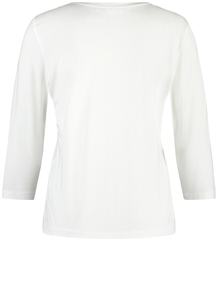 Gerry Weber 3/4-sleeve top with a front print T-skjorte Hvite | TKIU6914