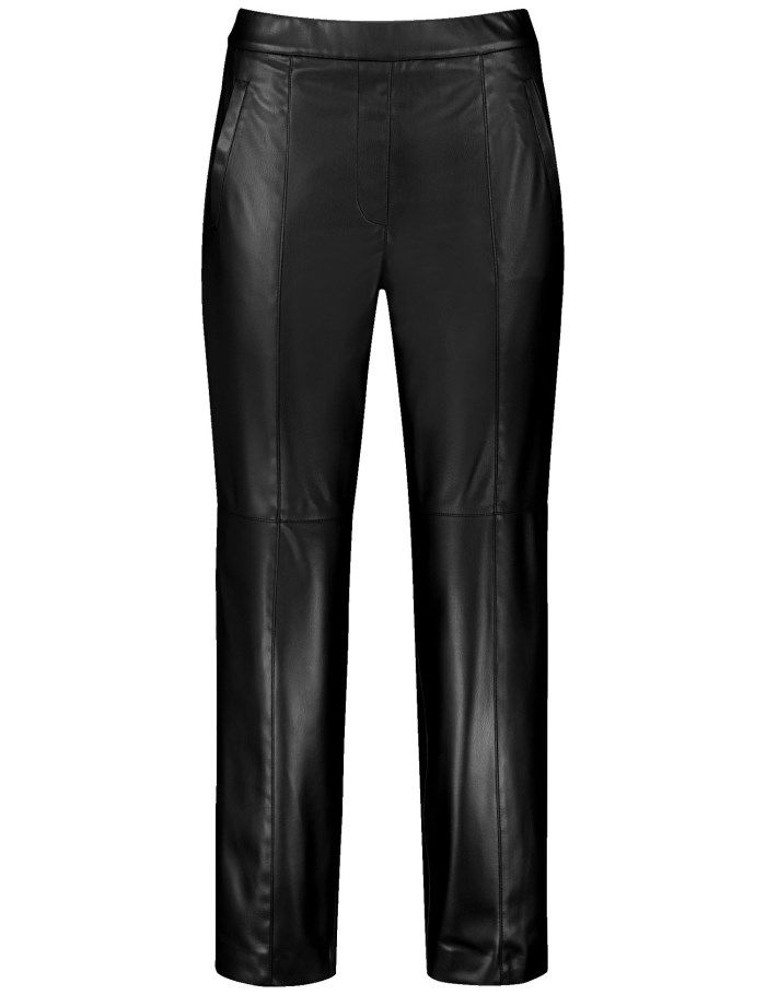 Gerry Weber 7/8-length faux leather trousers Bukser Svarte | ZNKW8129