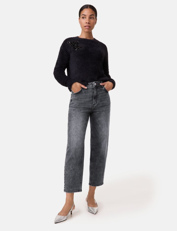 TAIFU 7/8-length jeans in a relaxed fit Bukser Grå | GOES8583