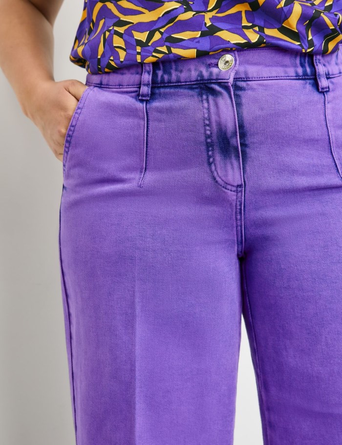 SAMOON 7/8-length jeans with a wide leg, Lotta Bukser Lilla | XTOP1266