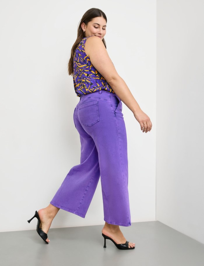 SAMOON 7/8-length jeans with a wide leg, Lotta Bukser Lilla | XTOP1266