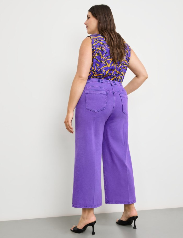 SAMOON 7/8-length jeans with a wide leg, Lotta Bukser Lilla | XTOP1266