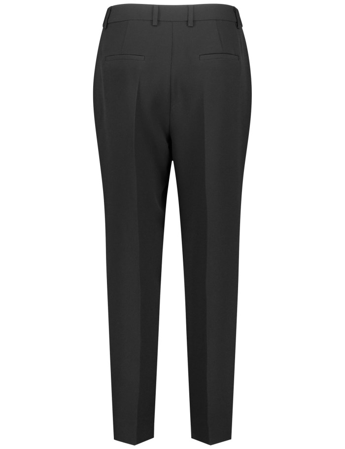 TAIFU 7/8-length pressed pleat trousers in a slim fit Bukser Svarte | OEFF2750