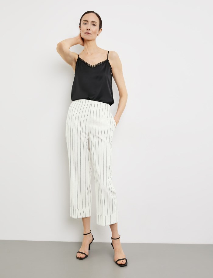 Gerry Weber 7/8-length trousers in a linen blend Bukser Hvite | FEVY3056