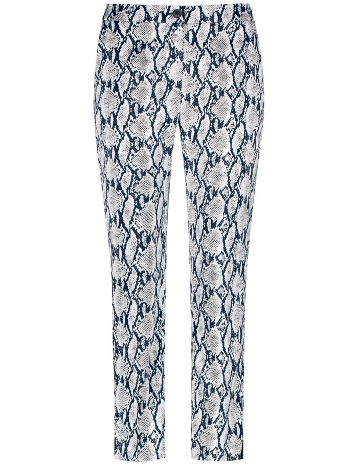 Gerry Weber 7/8-length trousers with a snakeskin pattern Bukser Blå | BYGH2420