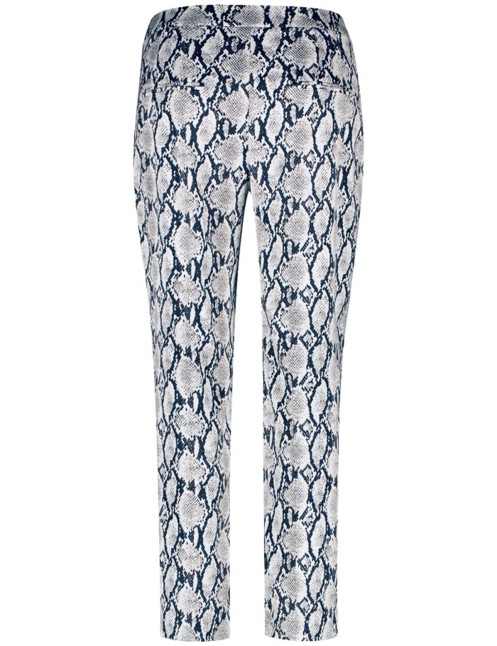 Gerry Weber 7/8-length trousers with a snakeskin pattern Bukser Blå | BYGH2420