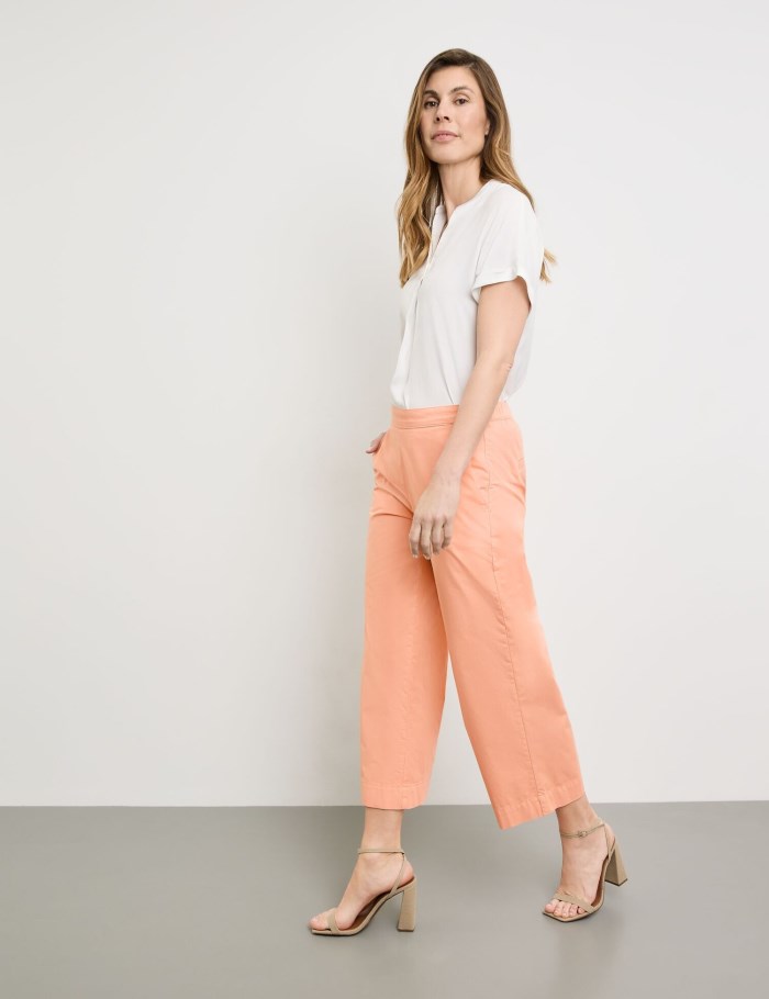 Gerry Weber 7/8-length trousers with a stretch waistband on the back Bukser Oransje | UHMY9168