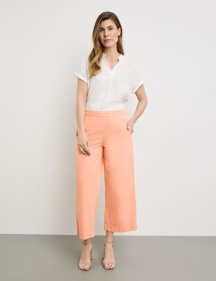 Gerry Weber 7/8-length trousers with a stretch waistband on the back Bukser Oransje | UHMY9168