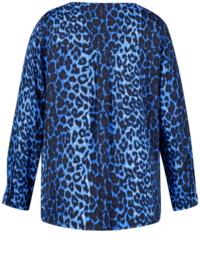 SAMOON Animal print tunic Bluse Blå | DYTJ6607