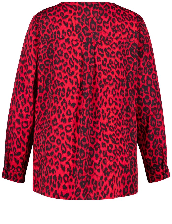 SAMOON Animal print tunic Bluse Rød | GXPK3607