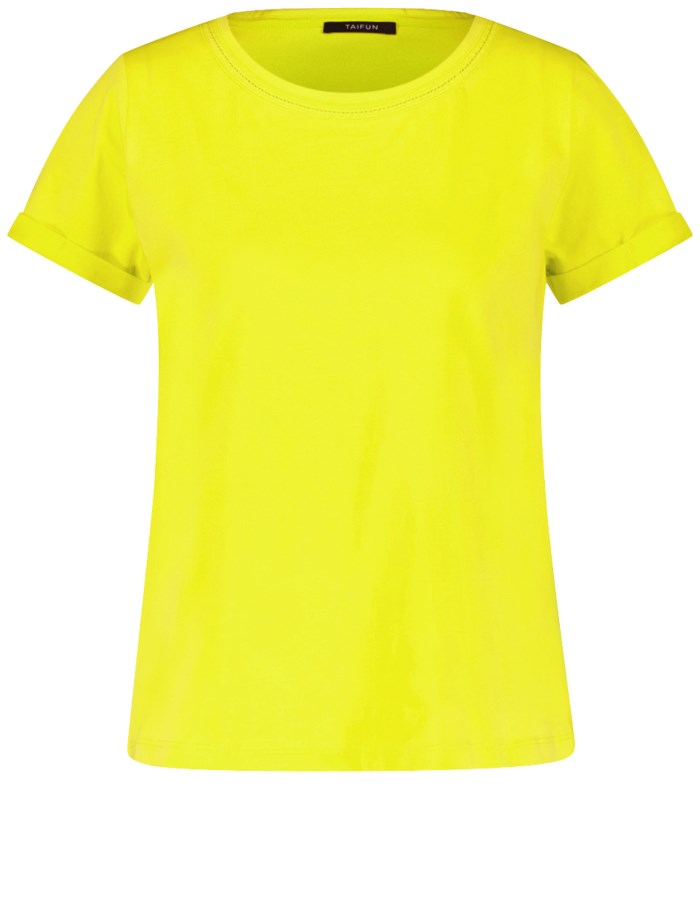 TAIFU Basic T-shirt T-skjorte Gul | QHSI0072