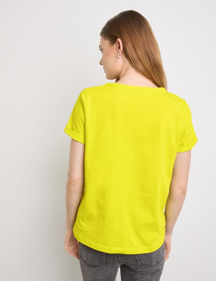 TAIFU Basic T-shirt T-skjorte Gul | QHSI0072