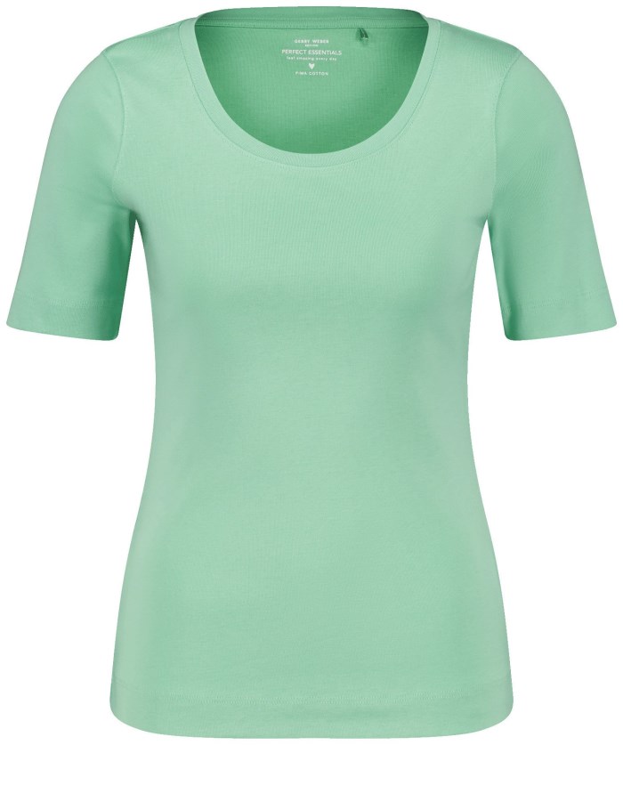 Gerry Weber Basic cotton T-shirt T-skjorte Grønn | CJMP8433