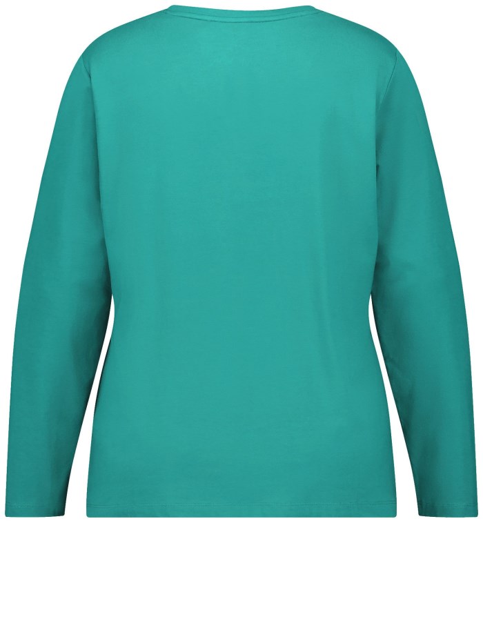 SAMOON Basic long sleeve top T-skjorte Blå | DYDA1427