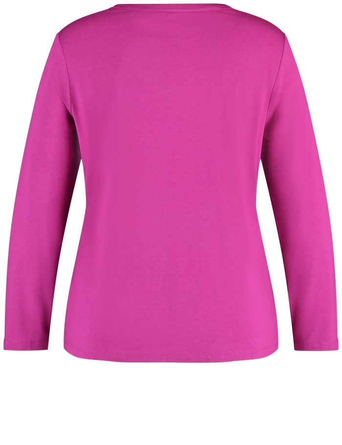 SAMOON Basic long sleeve top T-skjorte Rosa | ZKAQ6870