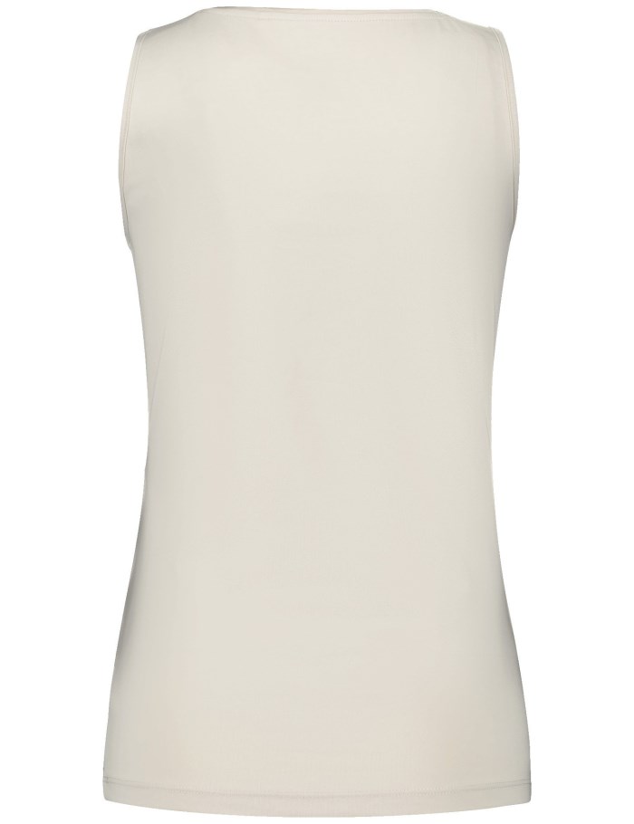 Gerry Weber Basic top in sustainable stretch cotton T-skjorte Beige | LYXO8895