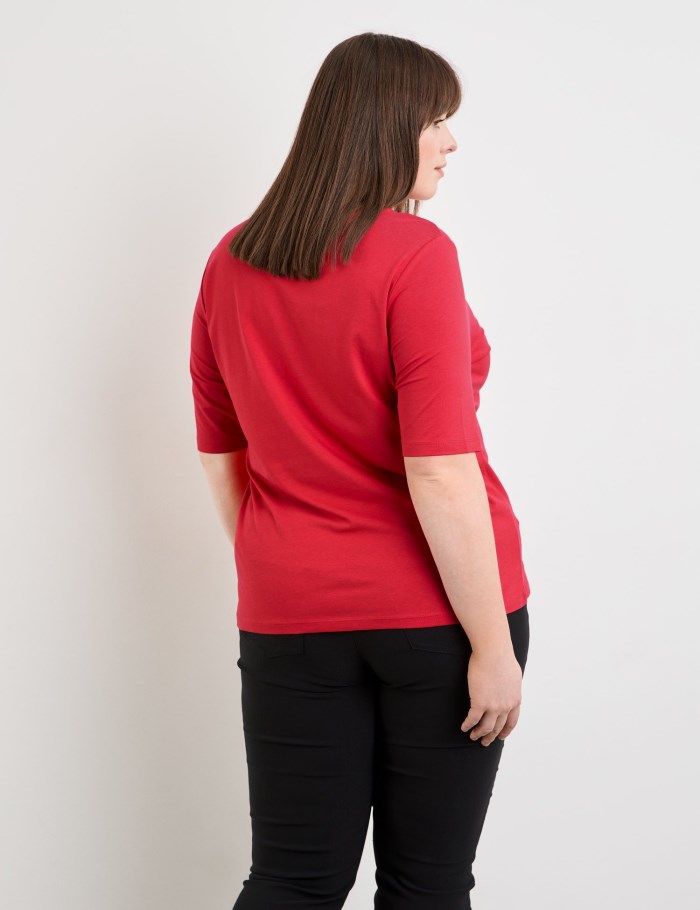 SAMOON Basic top made from a cotton blend T-skjorte Rød | CELP7406