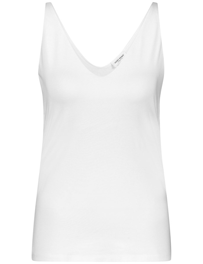 Gerry Weber Basic top with a back neckline T-skjorte Hvite | ZAOE6761