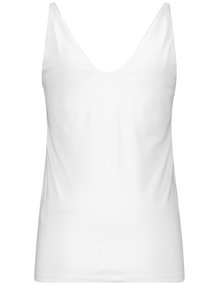 Gerry Weber Basic top with a back neckline T-skjorte Hvite | ZAOE6761