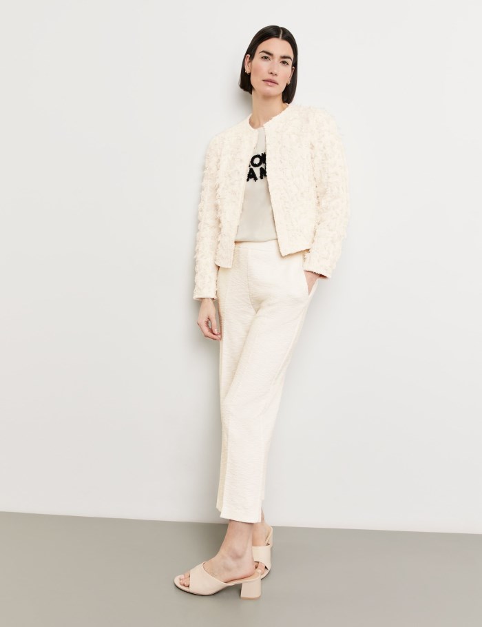 Gerry Weber Blazer jacket with fringing Blazere Beige | RTFC3719