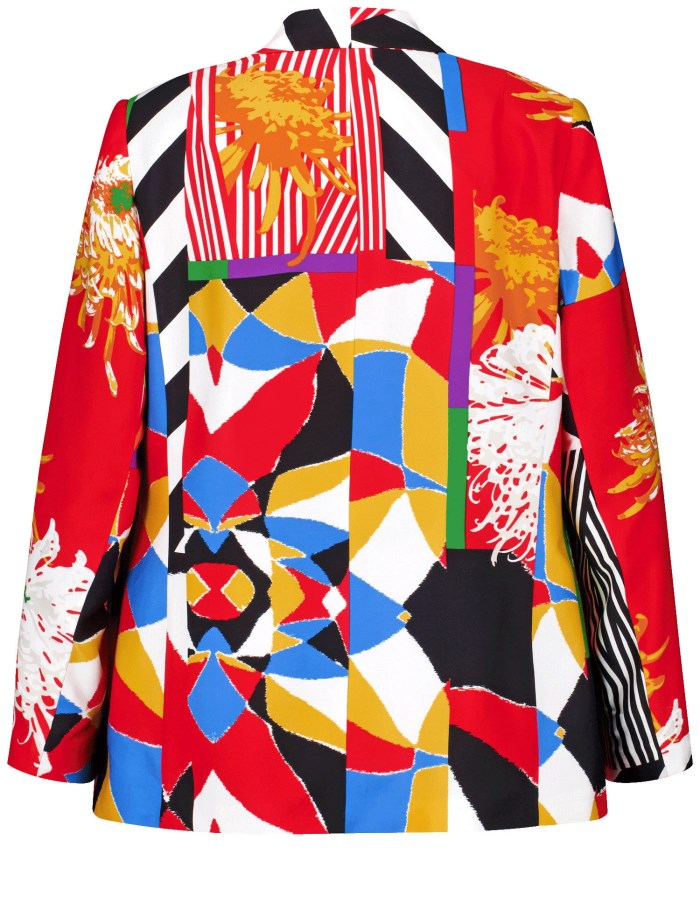 SAMOON Blazer with a colourful mixed pattern Blazere Rød | HDDE6119