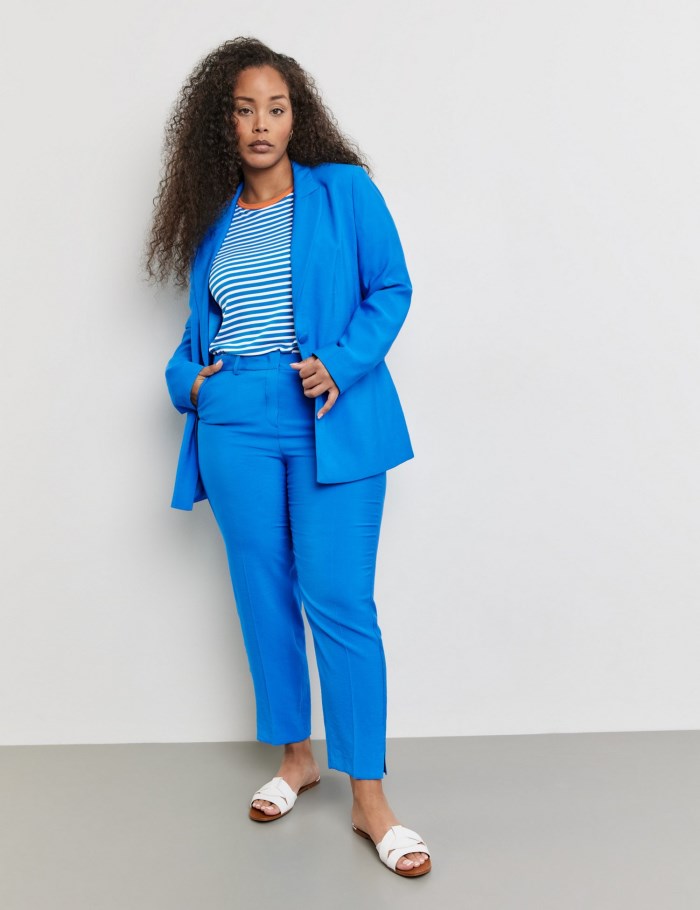 SAMOON Blazer with flap pockets Blazere Blå | XDIX7616