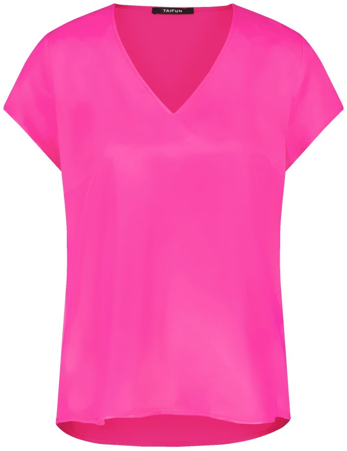 TAIFU Blouse top with a V-neckline Bluse Rosa | NHLD8878