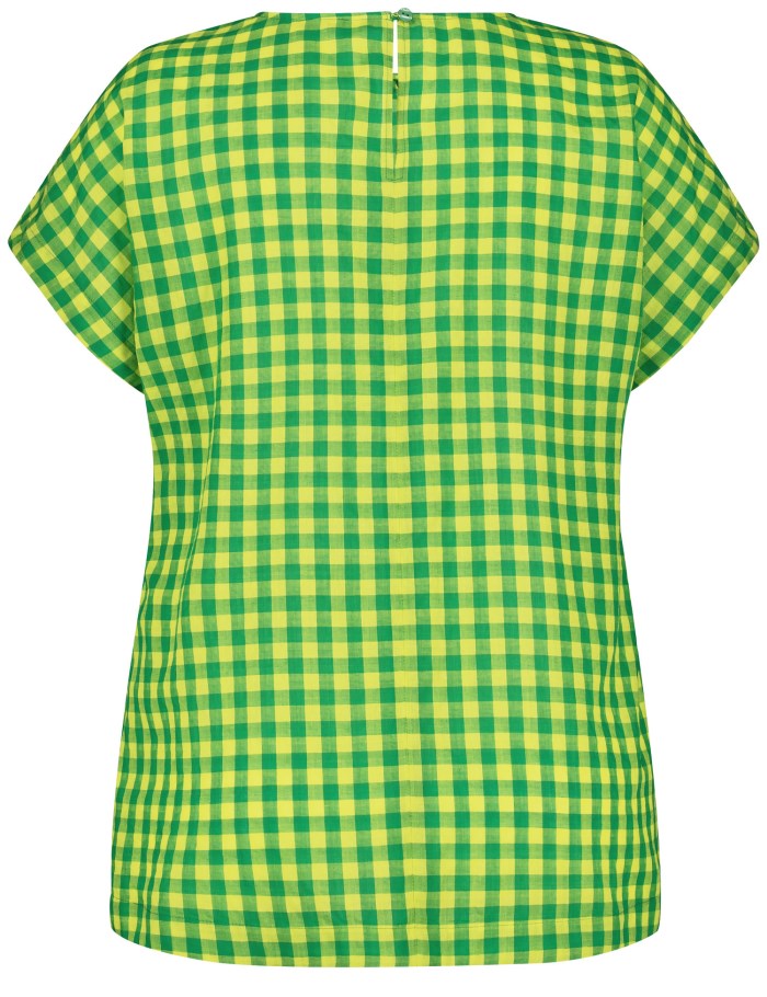 SAMOON Blouse top with a check pattern Bluse Grønn | NUCA7637