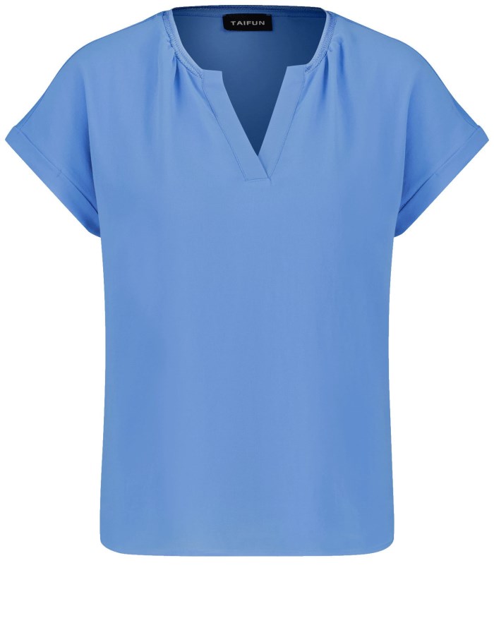 TAIFU Blouse top with a chiffon layer T-skjorte Blå | GKZL4659