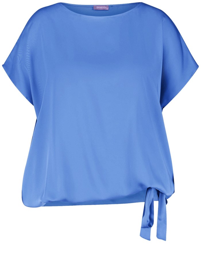 SAMOON Blouse top with a drawstring Bluse Blå | JGAB7525