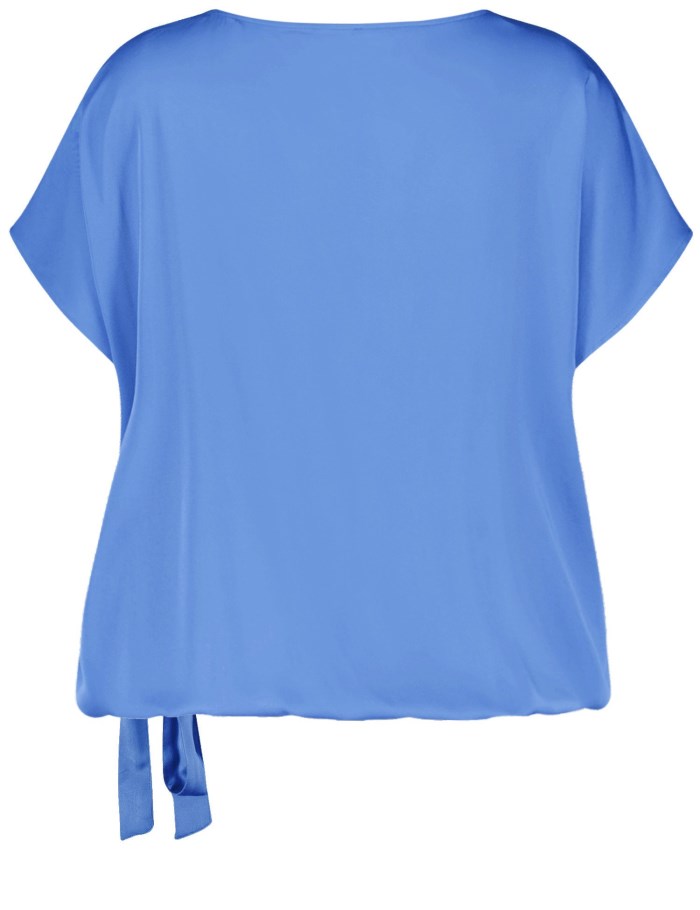 SAMOON Blouse top with a drawstring Bluse Blå | JGAB7525