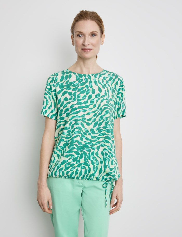 Gerry Weber Blouse top with a drawstring T-skjorte Grønn | CZGI5378