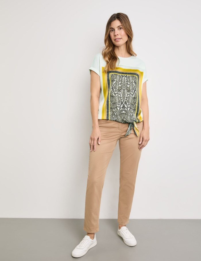 Gerry Weber Blouse top with a knotted detail T-skjorte Hvite | YVAB8489