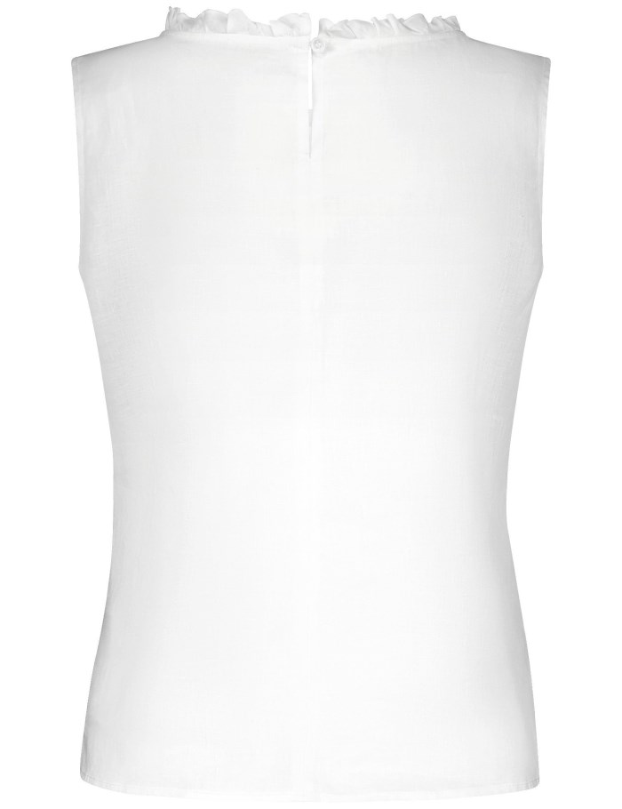 Gerry Weber Blouse top with a ruffled collar Bluse Hvite | WCKS3212